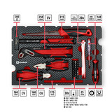 EINHELL E-Case Werkzeugkoffer Renovierung, 78-teilig, Werkzeug-Set schwarz/rot