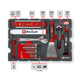 EINHELL E-Case Werkzeugkoffer Renovierung, 78-teilig, Werkzeug-Set schwarz/rot
