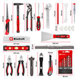 EINHELL E-Case Werkzeugkoffer Renovierung, 78-teilig, Werkzeug-Set schwarz/rot