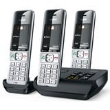 Gigaset COMFORT 500A Trio, analoges Telefon silber/schwarz, 3 Mobilteile