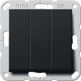 Gira Wippschalter British Standard dreifach mit Wippen Ausschalter schwarz, Retail