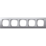 Gira Abdeckrahmen 5-fach Aluminium mit Zwischenrahmen aluminium, Retail