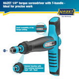 Hazet Drehmomentschraubendreher mit Quergriff schwarz/blau, 1 - 6 Nm, 1/4" Bitaufnahme