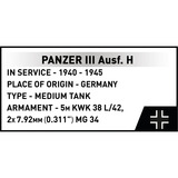 COBI Panzer III Ausf.H, Konstruktionsspielzeug 