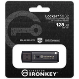 Kingston IronKey Locker+ 50 G2 128 GB, USB-Stick anthrazit, USB-A 3.2 Gen 1