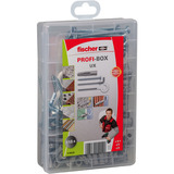 fischer Meister-Box Universaldübel UX + Schraube + Haken hellgrau, 118-teilig