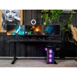 Arozzi Arena Gaming-Tisch, Pure Black schwarz, vollflächiges Mikrofaser-Mauspad