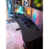 Arozzi Arena Gaming-Tisch, Pure Black schwarz, vollflächiges Mikrofaser-Mauspad