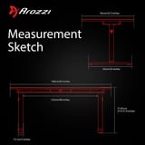 Arozzi Arena Gaming-Tisch, Pure Black schwarz, vollflächiges Mikrofaser-Mauspad