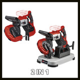 EINHELL Power X-Change Akku-Bandsäge TE-MB 18/127 U Li-Solo, 18Volt rot/schwarz, ohne Akku und Ladegerät, mit Untergestell
