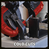 EINHELL Power X-Change Akku-Bandsäge TE-MB 18/127 U Li-Solo, 18Volt rot/schwarz, ohne Akku und Ladegerät, mit Untergestell