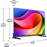 Hisense 32A5Q, QLED-Fernseher 80 cm (32 Zoll), schwarz, FullHD, Triple Tuner, Smart TV, Neigbarer Standfuß
