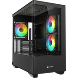 Sharkoon ELITE SHARK CM100 Generalüberholt, Tower-Gehäuse schwarz, Tempered Glass x 2