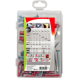 fischer Profi-Box DuoPower / DuoTec + Schrauben, Dübel hellgrau/rot, 87-teilig, mit Schrauben