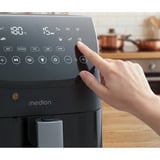 Medion Heißluftfritteuse Life X20 MD 13060 XL schwarz, 1.700 Watt, Korb 6,6 Liter