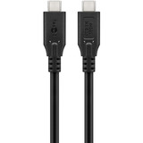 goobay USB4 Gen 3x2 Kabel, USB-C Stecker > USB-C Stecker, 40Gbit/s schwarz, 0,5 Meter, PD, Laden mit bis zu 100 Watt