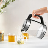 Tefal KI6058 Glas, Wasserkocher transparent/silber, 2.200 Watt, 1,7 Liter