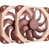 Noctua NF-A14x25 G2 PWM Sx2-PP, Gehäuselüfter braun/beige, PWM-Anschluss, 2 Lüfter, 140 mm