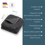 Beurer Wärmezudecke HD 65 Dark Grey, Heizdecke dunkelgrau, 130 x 180 cm