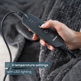 Beurer Wärmezudecke HD 65 Dark Grey, Heizdecke dunkelgrau, 130 x 180 cm