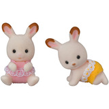 EPOCH Sylvanian Families - Schokoladenhasen Zwillinge mit Kinderwagen, Konstruktionsspielzeug 