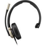 HP Poly Mission 815 Mono-USB-Headset (kabelgebunden) BULK schwarz, USB Type-C und Type-A, Kunstleder-Ohrpolster (Oberflächenmaterial)
