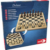 Noris Deluxe Holz - Schach & Dame, Brettspiel 