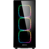 Sharkoon TG6 RGB Generalüberholt, Tower-Gehäuse schwarz, Front und Seitenteil aus gehärtetem Glas