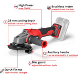 EINHELL Professional Akku-Winkelschleifer AXXIO 18/115 Q, 18Volt rot/schwarz, ohne Akku und Ladegerät