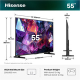 Hisense 55E7S PRO Hi-QLED-Fernseher 139 cm (55 Zoll), schwarz/dunkelgrau, UltraHD/4K, Free-Sync-Premium, 144Hz Panel