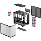 DeepCool CG530U 4F, Tower-Gehäuse schwarz, Gebogene Glasvitrine