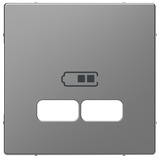 Merten Zentralplatte Einsatz für USB Ladestation, Abdeckung edelstahl, Retail
