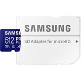 Samsung PRO Plus 512 GB microSDXC (2023), Speicherkarte blau, UHS-I U3, Class 10, V30, A2