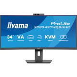 iiyama ProLite XCB3497WQSNPH-B1, LED-Monitor 86.4 cm (34 Zoll), schwarz (matt), UWQHD, VA, Curved, KVM, USB-Hub, USB-C, Webcam, 120Hz Panel