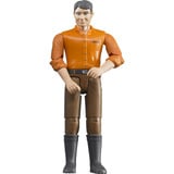 bruder 60007 Mann Figur mit heller Haut und Hose, Spielfigur braun