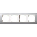 Gira Abdeckrahmen vierfach mit Zwischenrahmen aluminium, Retail