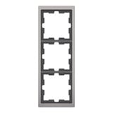 Merten Rahmen 3-fach Nickelmetallic grau, Retail