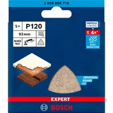 Bosch Professional Expert M480 Netzstruktur-Schleifblatt 93mm, K120 5 Stück, für Deltaschleifer