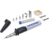 Dremel Butangas Lötkolben Versatip (2000-7) - Arts & Crafts Edition, Lötlampe silber/schwarz, mit 7 Wechselspitzen, Piezo-Zündung