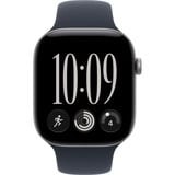 Apple Watch Series 12, Smartwatch grau, Aluminium, 46 mm, Sportarmband Navyblau M/L