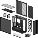 ARCTIC Xtender VG , Tower-Gehäuse schwarz (matt), Tempered Glass x 2 (getönt)