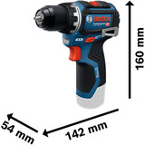 Bosch Professional Akku-Bohrschrauber GSR 12V-32 Professional, 12Volt blau/schwarz, ohne Akku und Ladegerät, in L-BOXX