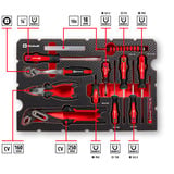 EINHELL E-Case Werkzeugkoffer Universal, 80-teilig, Werkzeug-Set schwarz/rot