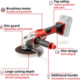 EINHELL Professional Akku-Winkelschleifer AXXIO 18/150, 18Volt rot/schwarz, ohne Akku und Ladegerät