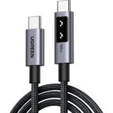 UGREEN Uno USB-C auf USB-C Kabel (100W) schwarz/grau, 1 Meter, PD 100 Watt, mit Display