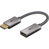 goobay Plus DisplayPort > HDMI Adapterkabel, 8K @ 60Hz grau, 20cm, 32 Gbit/s