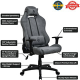 Arozzi Torretta Soft Fabric, Gaming-Stuhl grau, Ash