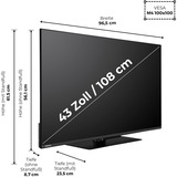 Toshiba 43UV3463DA, LED-Fernseher 108 cm (43 Zoll), schwarz, UltraHD/4K, Triple Tuner, SmartTV, VIDAA