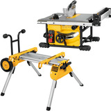 DEWALT Tischkreissäge DWE7485RS, 210mm, mit Untergestell gelb/schwarz, 1.850 Watt