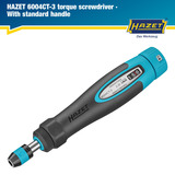 Hazet Drehmomentschraubendreher mit Standardgriff (6004CT-3) schwarz/blau, 0,02 - 0,3 Nm, 1/4" Bitaufnahme, Rundgriff